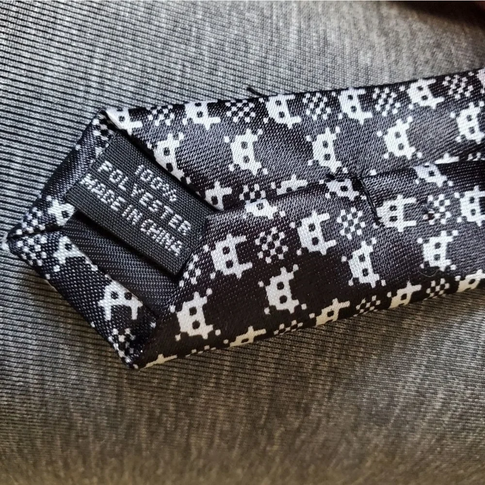Black tie geek space invaders tie.